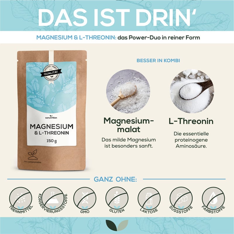 Wirkung von Magnesium & L-Threonin Pulver von Sanutrition